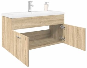 Mobile Da Bagno Con Lavabo Integrato Rovere Sonoma /