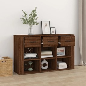 Credenza rovere marrone 100x30x59,5 cm in legno multistrato