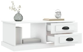 Tavolino da salotto bianco 90x50x35 cm in legno multistrato