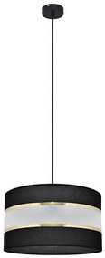 Lampadario a sospensione con filo HELEN 1xE27/15W/230V diametro 35 cm nero/oro