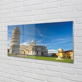 Quadro su vetro Italia cattedrale della torre pendente 100x50 cm
