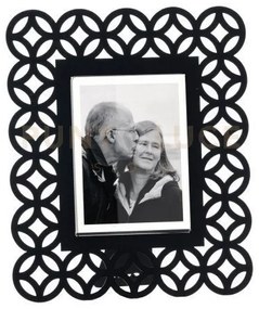 Portafoto di design zen piccolo nero in ferro e polimetilmetacrilat...