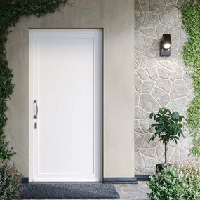 Porta d'ingresso DOLCETTI in Pvc con pannello liscio L 90 x H 210 cm in PVC legno/bianco, apertura spingere a sinistra, falso telaio non incluso