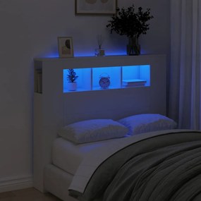 Testiera Led Bianca 120x18,5x103,5 Cm Legno Multistrato /
