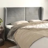 Testiera ad Orecchio Grigio Chiaro 203x23x118/128 cm in Velluto cod mxl 46665