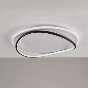 Plafoniera Moderna Cairns Plastica Nero Bianco Led 30W Dimmerabile