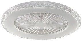 Ventilatore da soffitto Diamond bianco, Ø 60 cm, CCT, dimmerabile, INSPIRE IP20