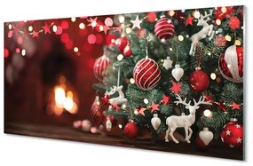 Quadro su vetro acrilico Palpebre dell'albero di Natale 100x50 cm