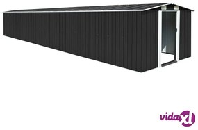 vidaXL Capanno da Giardino Antracite 257x779x181cm in Acciaio Zincato