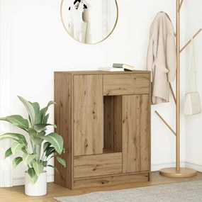 Credenza Con Cassetti E Ante Rovere Artigianale 73x31x90 Cm /