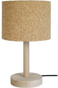 Tosel  Lampade d’ufficio lampada da comodino tondo legno naturale e sughero  Tosel