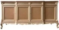 Credenza 4 porte 4 cassetti classica barocco legno grezzo 227x60x106 - Mobili 2G