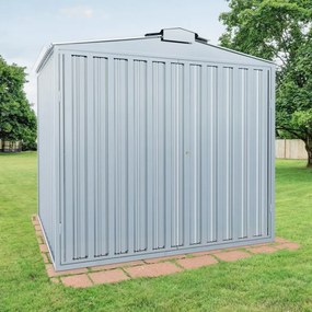 Casetta da giardino in acciaio grigio chiaro 1.8 x 2.7 m, superficie esterna 5.17 m² e spessore parete 40 mm, senza pavimento porta a due ante, SAPIL New York