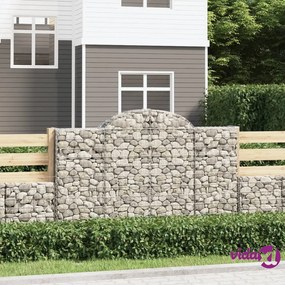 vidaXL Cesti Gabbioni ad Arco 2 pz 200x30x120/140 cm Ferro Zincato