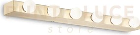Prive' applique 6 luci attacco e14 ottone 60,5cm