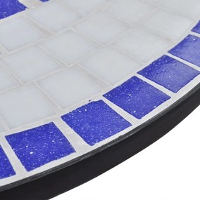 Tavolo da bistrot blu e bianco 60 cm a mosaico