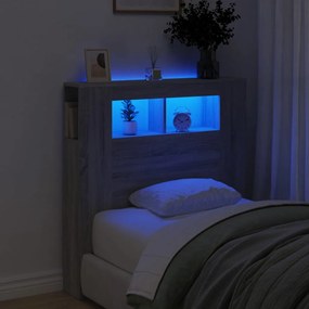 Testiera Led Grigio Sonoma 100x18,5x103,5 Cm Legno Multistrato /