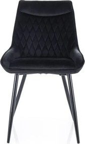Sedia Agat in velluto nero Blu19/nero