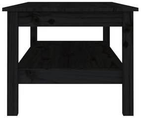 Tavolino da salotto nero 110x50x40 cm in legno massello di pino