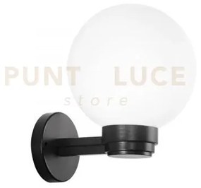 Applique polly sfera bianca montatura nera 1 luce attacco e27 ip44 ...