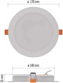 Luce LED da incasso LED/18W/230V diametro 17 cm bianco