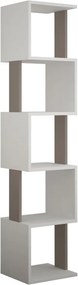 Libreria Moderna 161x35x30 cm Scaffale Modulare 5 Ripiani in MDF Bianco e Tortora...
