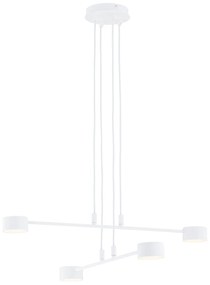 Sospensione Moderna Tefnut 4 Luci In Acciaio Bianco