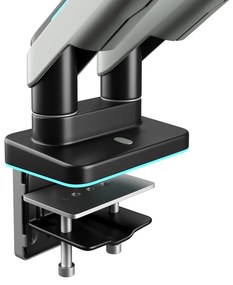 Supporto Doppio per Monitor da 49 Pollici Grigio e Nero RGB X-Arm Dual