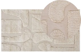 Tappeto beige in cotone 80 x 150 cm DIYADIN Beliani