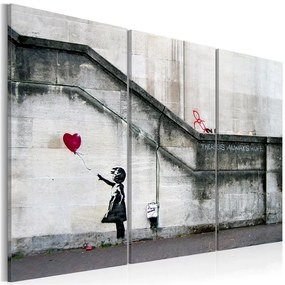 Quadro Girl With a Balloon by Banksy  Colore Rosso, Dimensioni e Misure 90x60