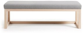 Kave Home - Panca Loya grigio in legno massiccio di faggio 128 cm