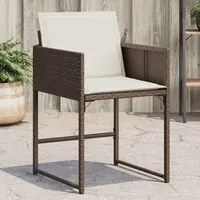 Sedie da Giardino con Cuscini 4 pz Marroni in Polyrattan 4007478