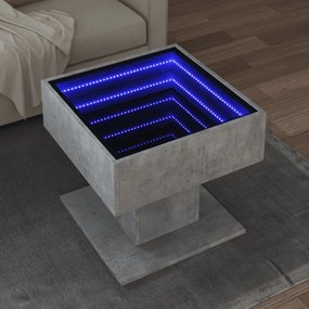 Tavolino Salotto Con Led Grigio Cemento 50x50x45 Cm Multistrato /