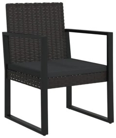 Set Divani da Giardino 4 pz con Cuscini Nero in Polyrattan