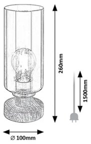 Rabalux 74120 - Lampada da tavolo TANNO 1xE27/25W/230V rovere