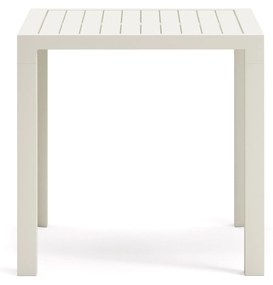 Kave Home - Tavolo da esterno Culip in alluminio finitura bianca 77 x 77 cm