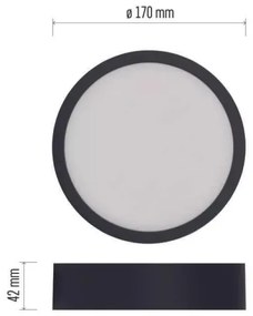 Plafoniera LED LED/12,5W/230V 3000/3500/4000K d. 17 cm nero