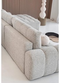 Divano angolare componibile beige allungabile/con contenitore (con penisola a destra) Lulu – Miuform