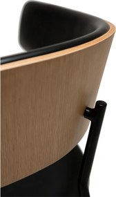 Sedia da pranzo nera/colore naturale chiaro con braccioli Crib – DAN-FORM Denmark