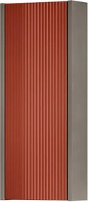 Pensile bagno Niwa cannettato laccato opaco grigio carbone con vetro paprika, 1 anta reversibile P17 x L30 x H78.5 cm