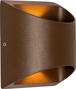 Lampada da parete per esterni moderna marrone ruggine con LED a 2 luci IP54 - Mal