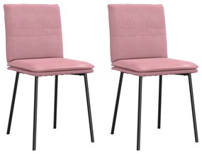 Sedie Da Pranzo 2 Pz Rosa İn Velluto /