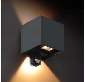 Brilagi - CUBE da esterno Muro Lampada con Sensor, LED/6W/230V, antracite