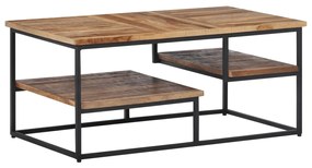 Tavolino Da Salotto 90x50x39cm Massello Teak Di Recupero /