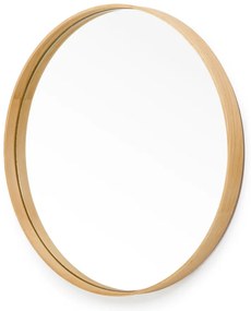 Specchio da parete con cornice in rovere Glance, ø 45 cm Galnce - Wireworks