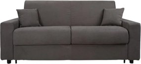 Divano 3 posti letto tessuto Grigio sfoderabile con materasso - ROLEN