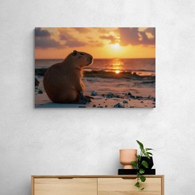 Stampa su tela – Capibara al tramonto