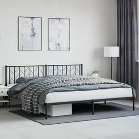 Giroletto Con Testiera İn Metallo Nero 200x200 Cm /