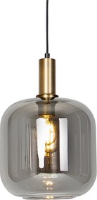 Lampada a sospensione di design nera e oro con vetro fumé - Zuzanna