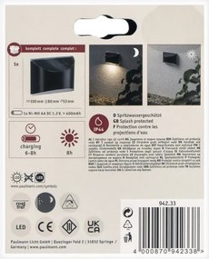 Paulmann 94233 - LED/0,05W IP44 Applique solare ELLIOT 1,2V
